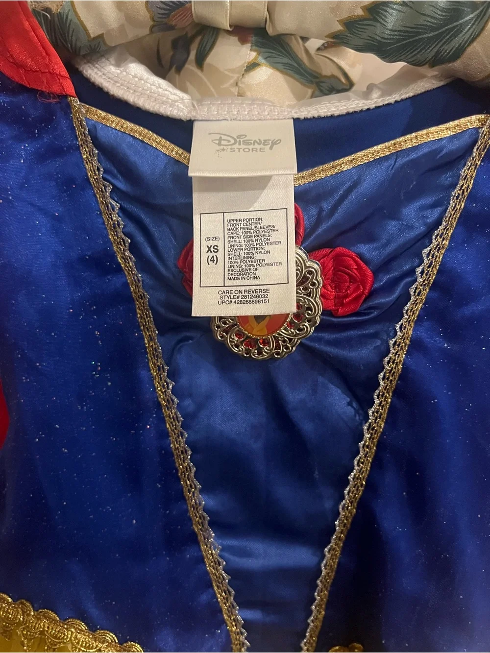 Disney Snow White Costume Dress - Blue, Red & Yellow